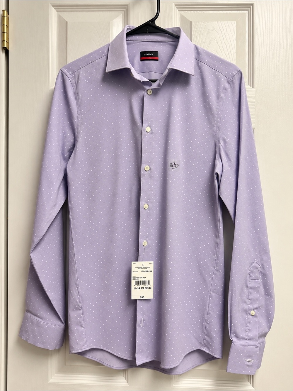 Slim Fit Lavender Dot Dress Shirt - Men's